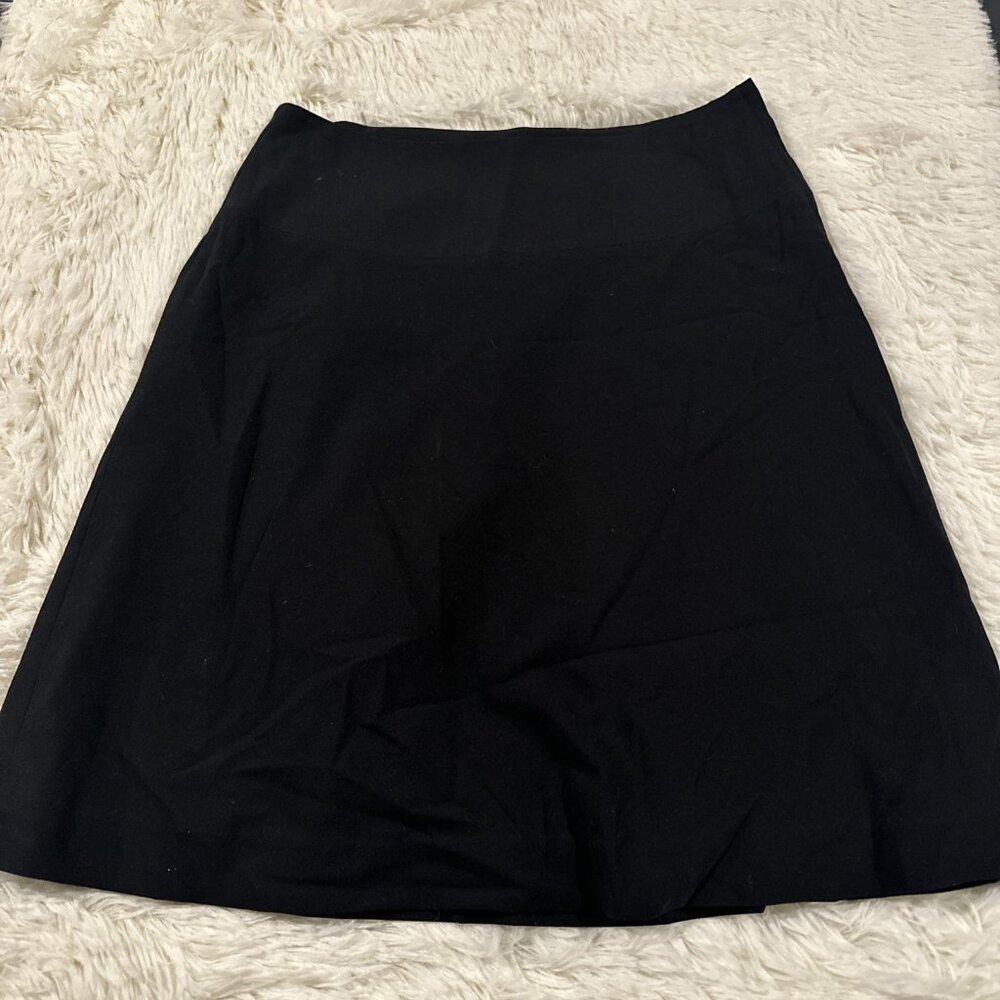 H&M womens black a-line skirt career office lined 8 professional